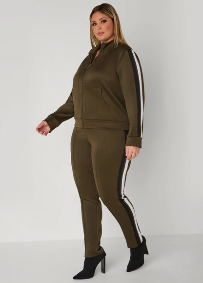 Stripe Zip Front Track Jacket