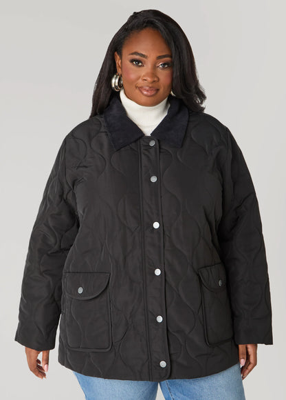 Corduroy Paneled Barn Jacket