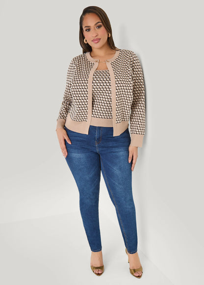 Layered Intarsia Knit Sweater