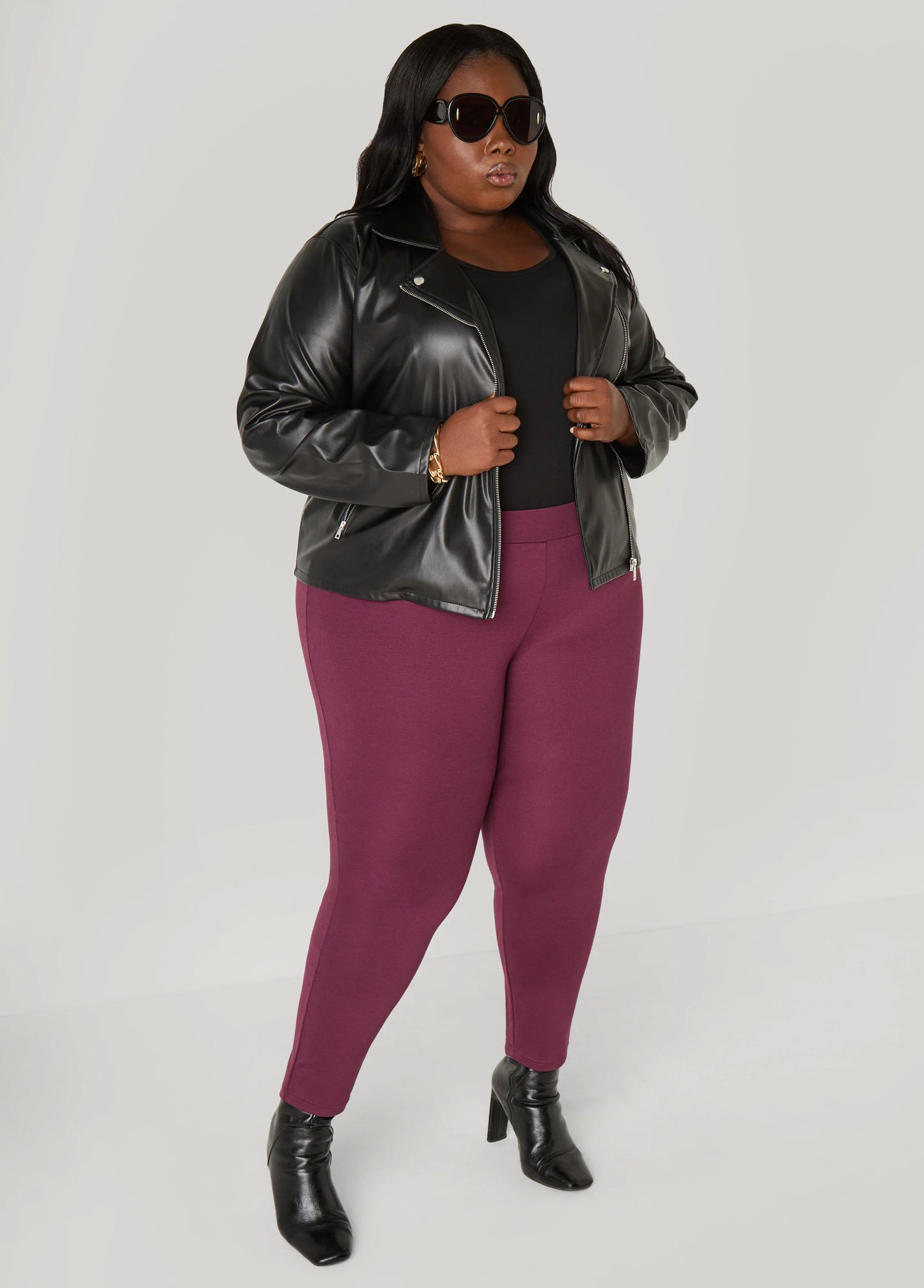 High Waist Pull On Ponte Leggings