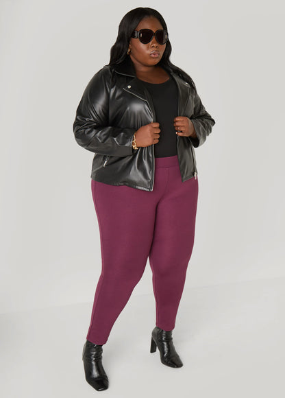 High Waist Pull On Ponte Leggings