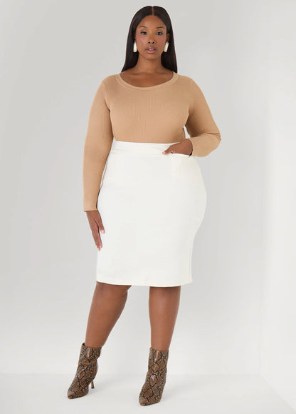 Ponte Pull On Pencil Skirt
