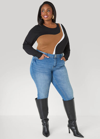 Tri Tone Intarsia Sweater