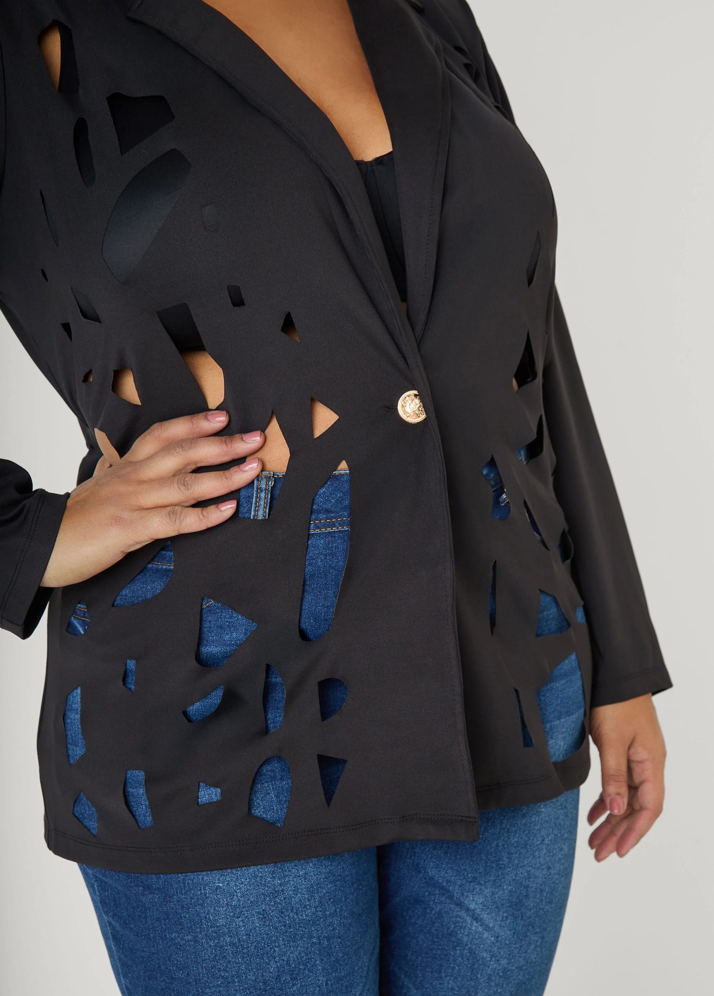 Cutout Knit Blazer