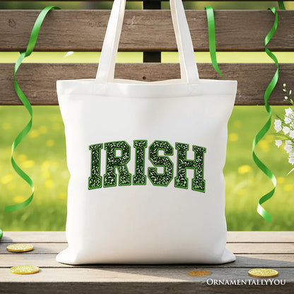 Irish Sequined Canvas Tote Bag