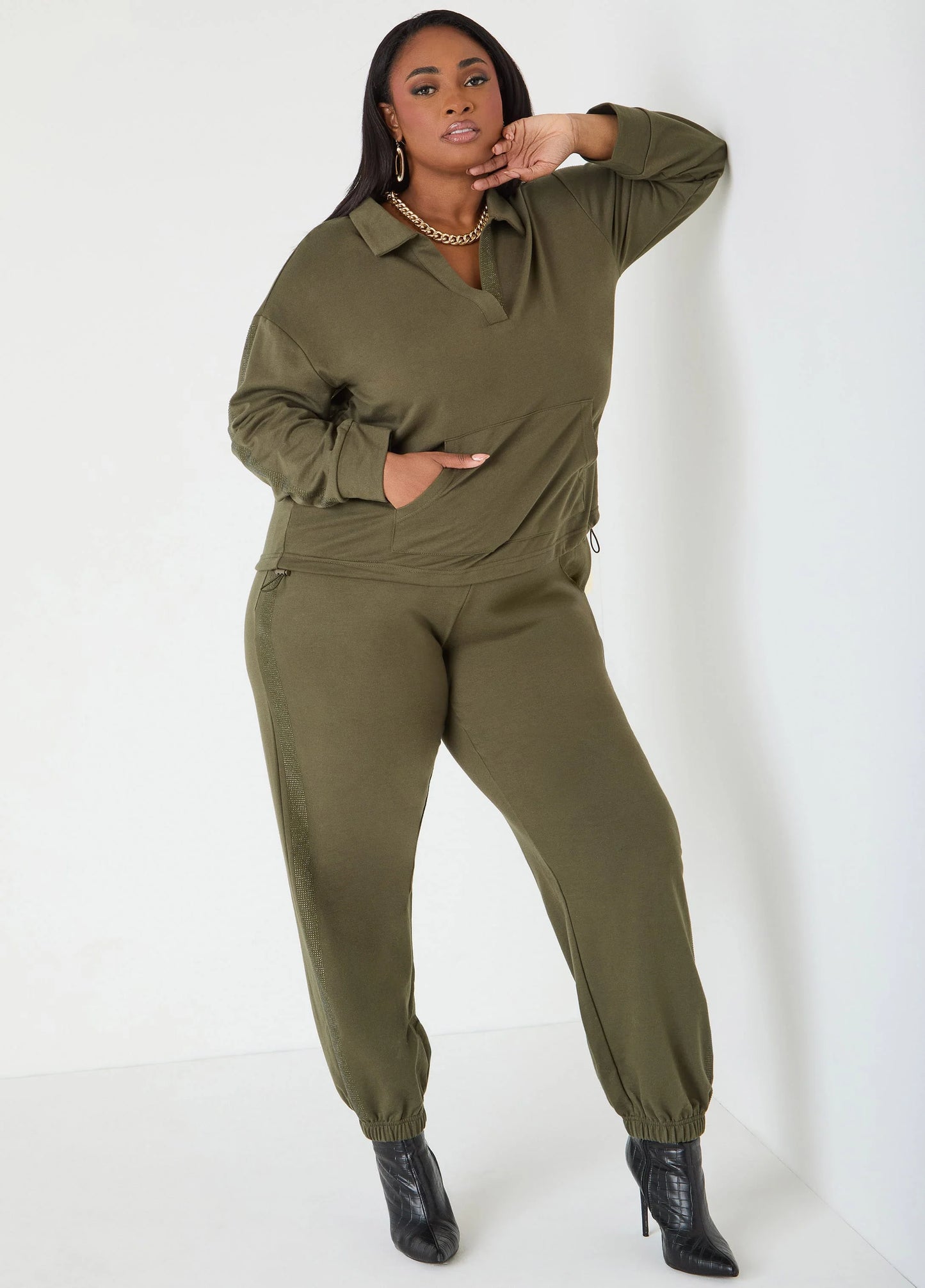 Crystal V Neck Pullover