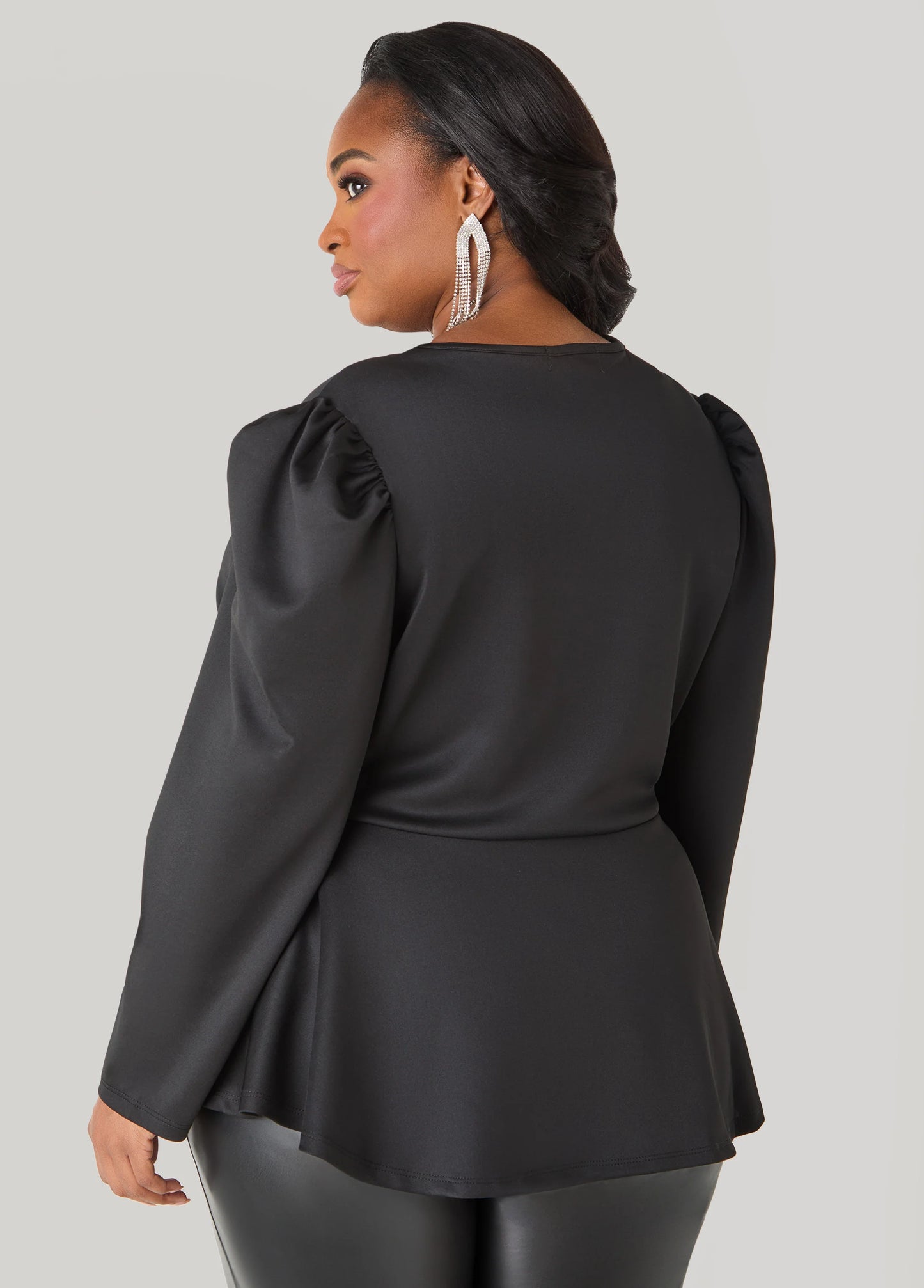 Stone Embellished Peplum Top