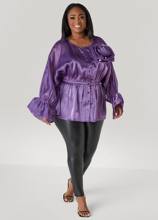 Rosette Organza Blouse