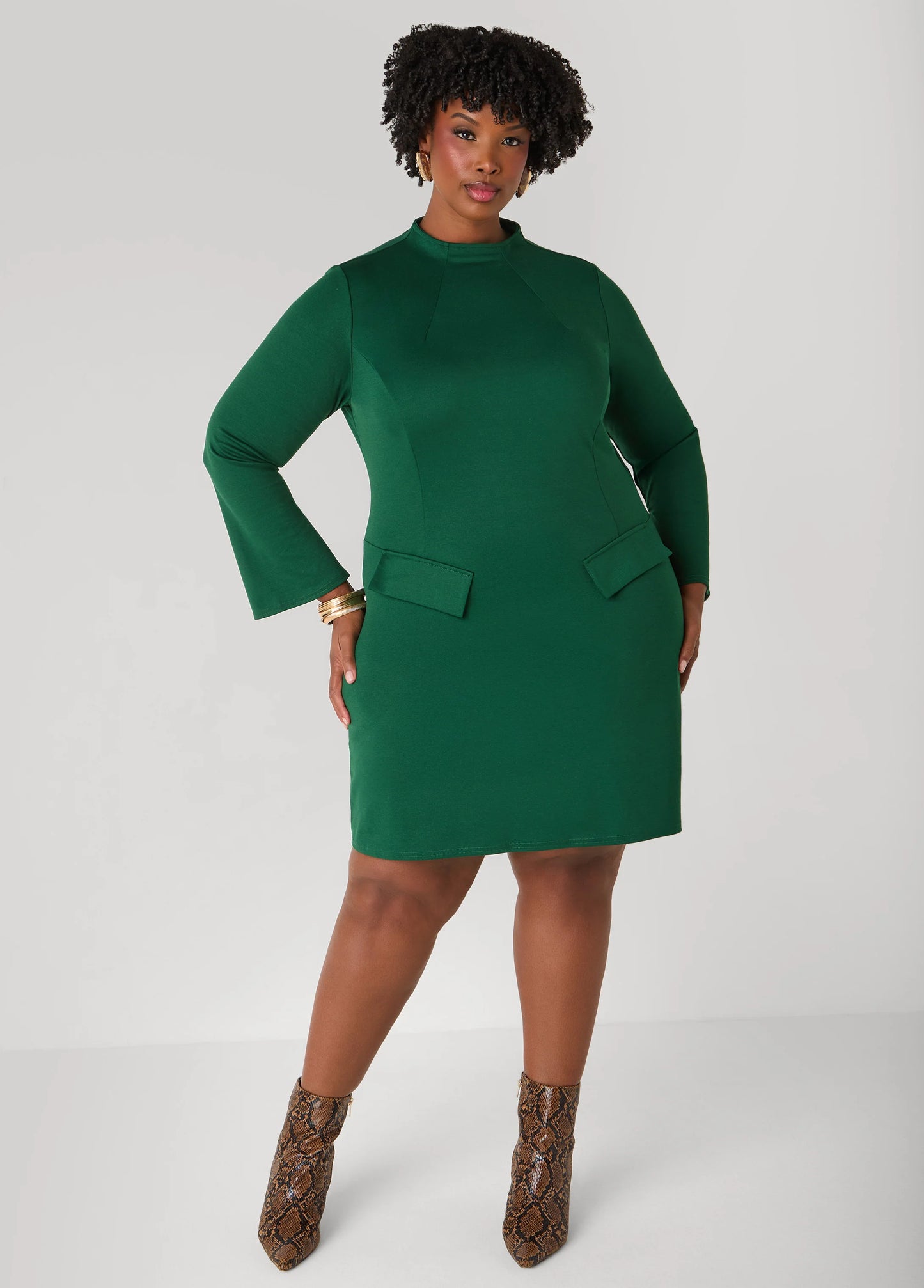 Split Bell Cuff Mini Dress