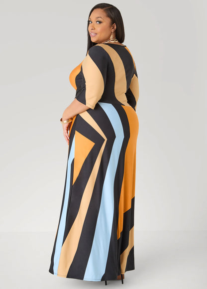 Knotted Geo Print Maxi Dress