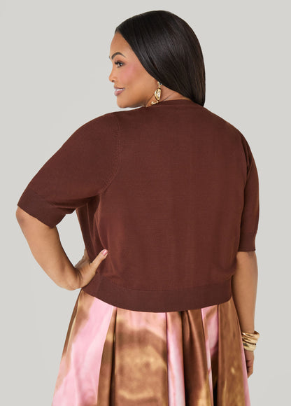 Cropped Knit Cardigan