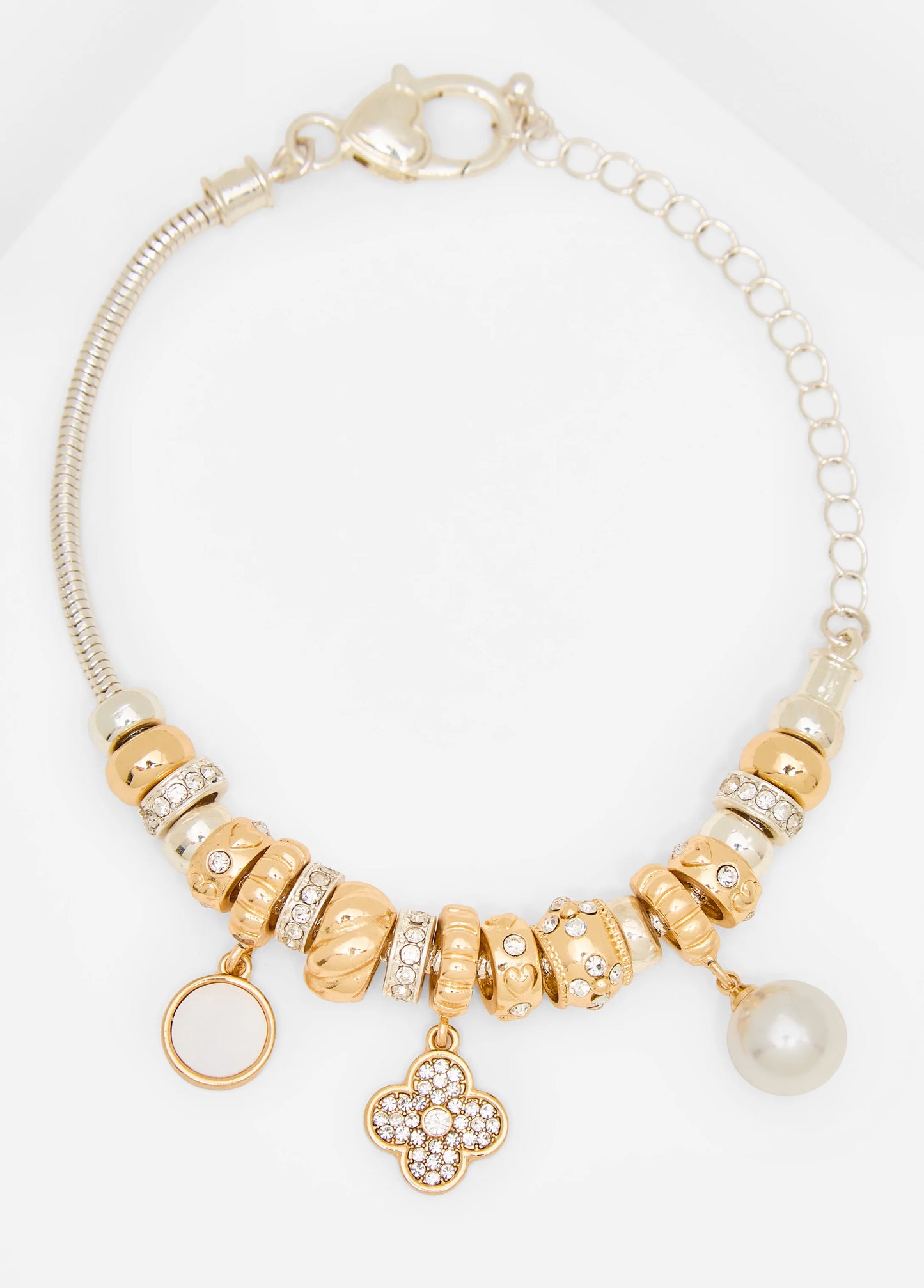 Clover And Crystal Charm Bracelet