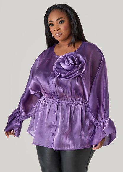 Rosette Organza Blouse