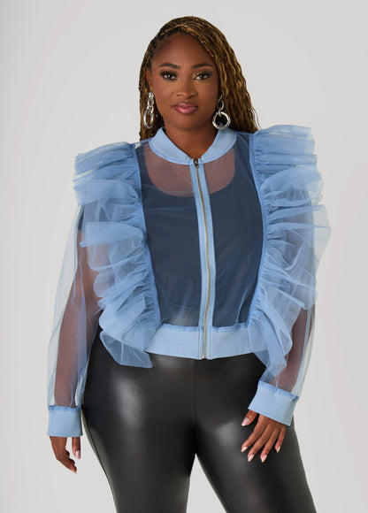 Ruffled Tulle Jacket