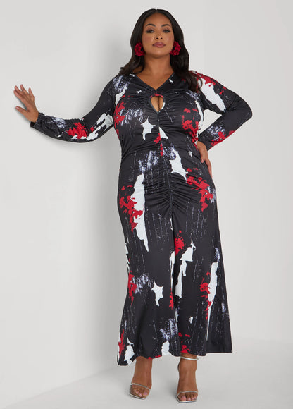 Tall Cutout Abstract Maxi Dress