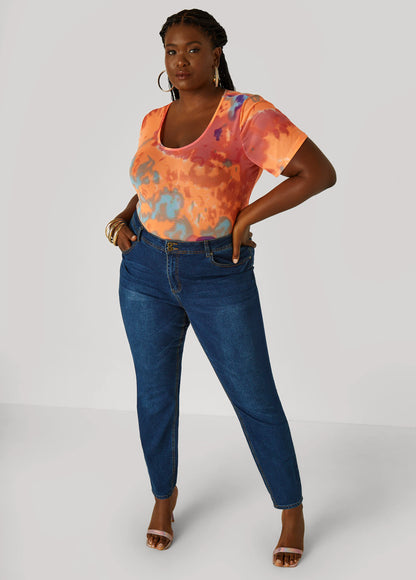 Neon Printed Mesh Tee