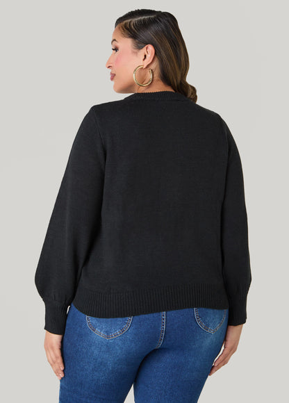 Faux Pearl Bow Sweater