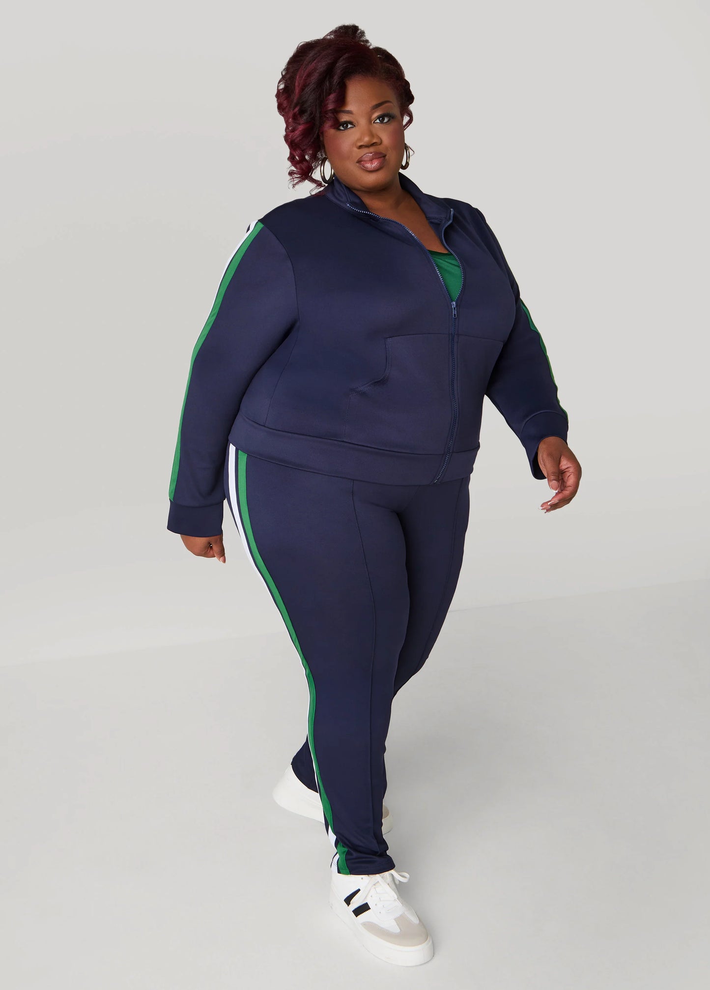 Zip Front Striped Track Jacket