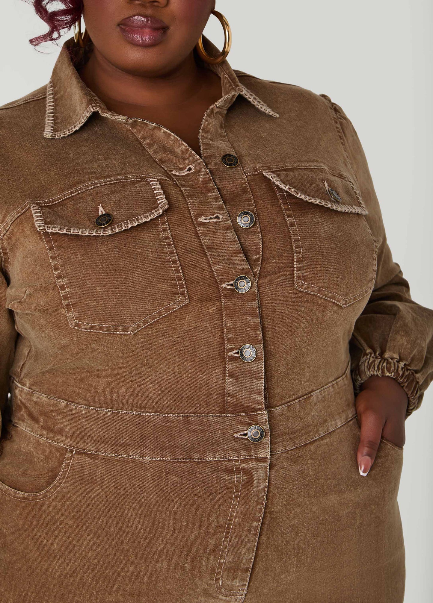 Fringed Denim Shirtdress