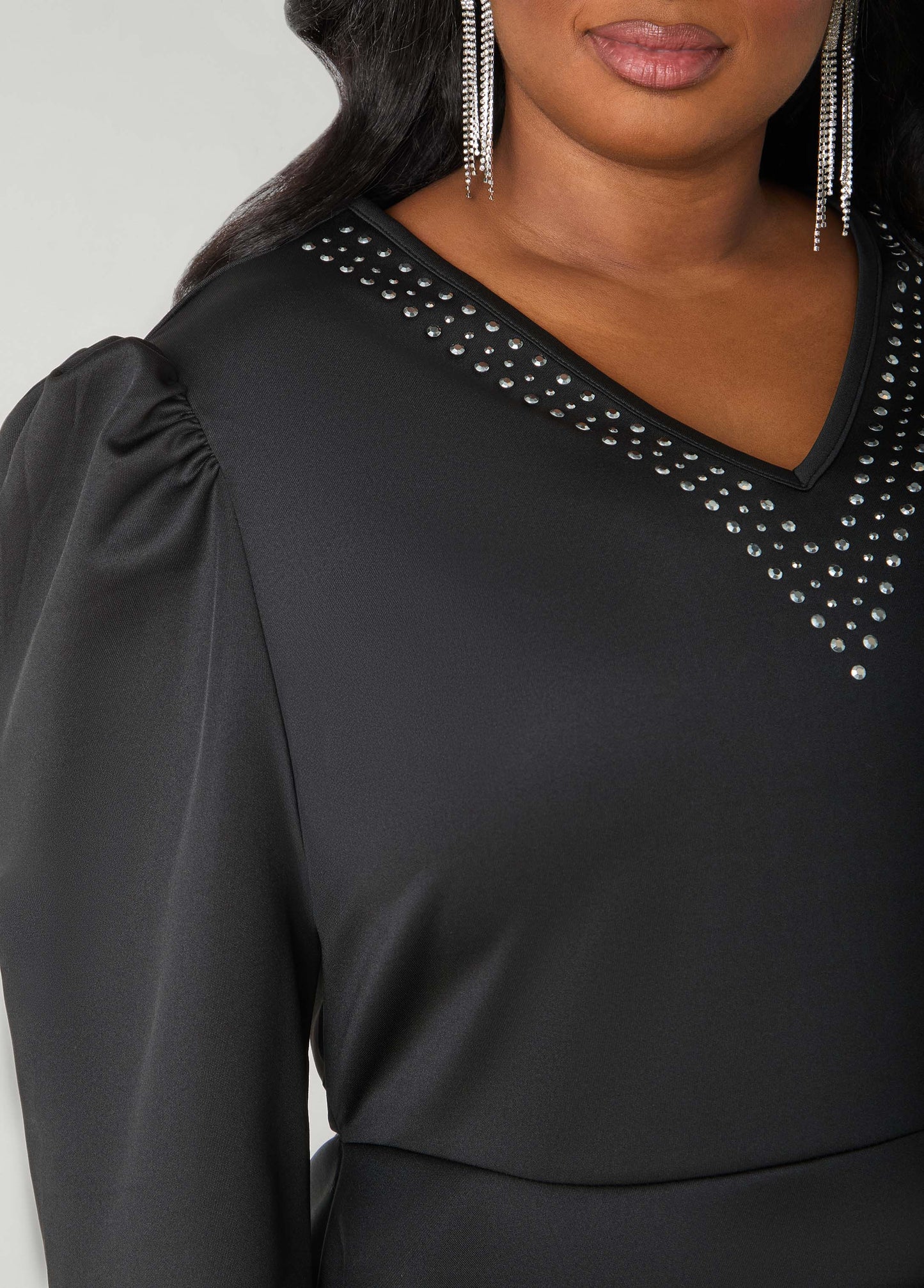 Stone Embellished Peplum Top