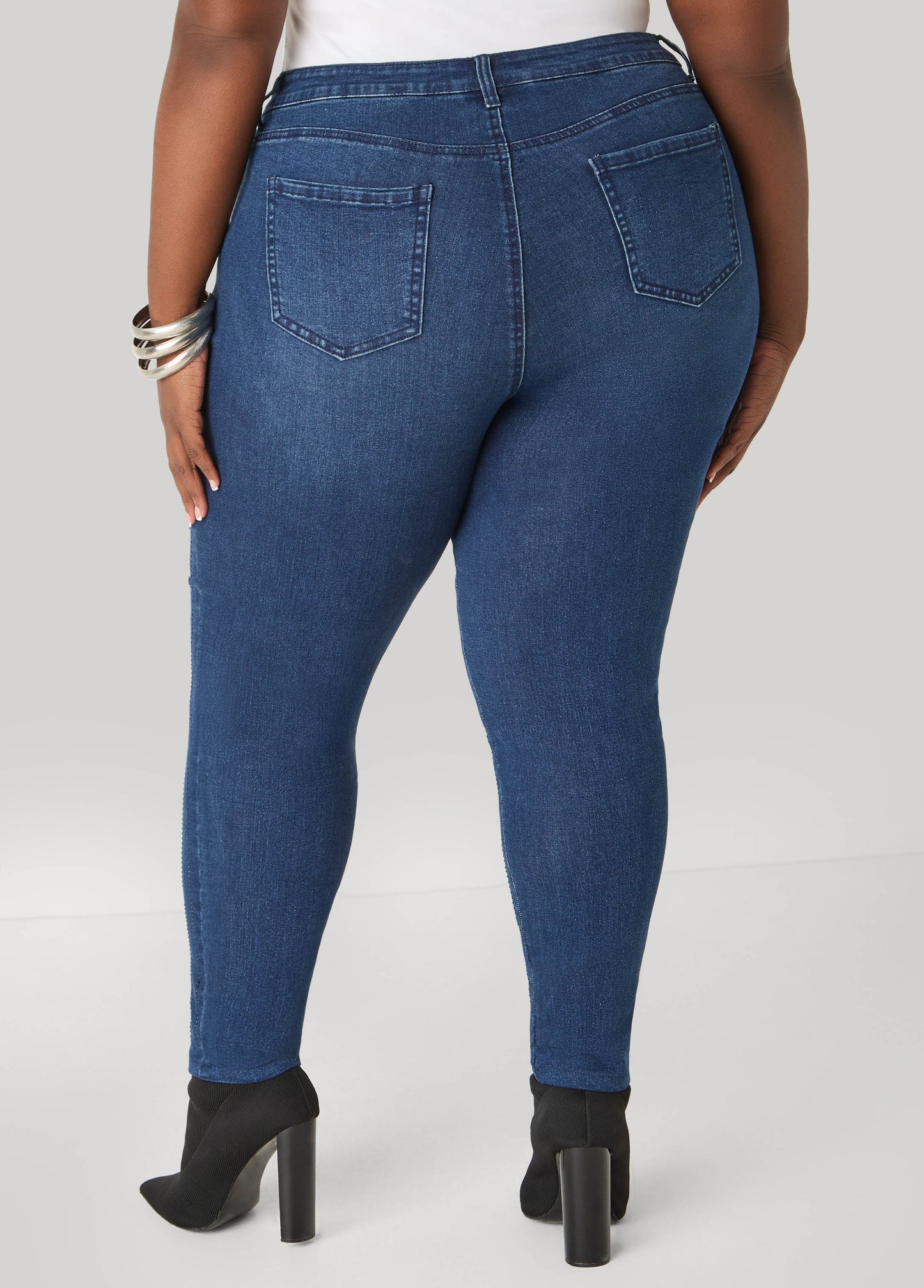 Crystal Mid Rise Skinny Jeans