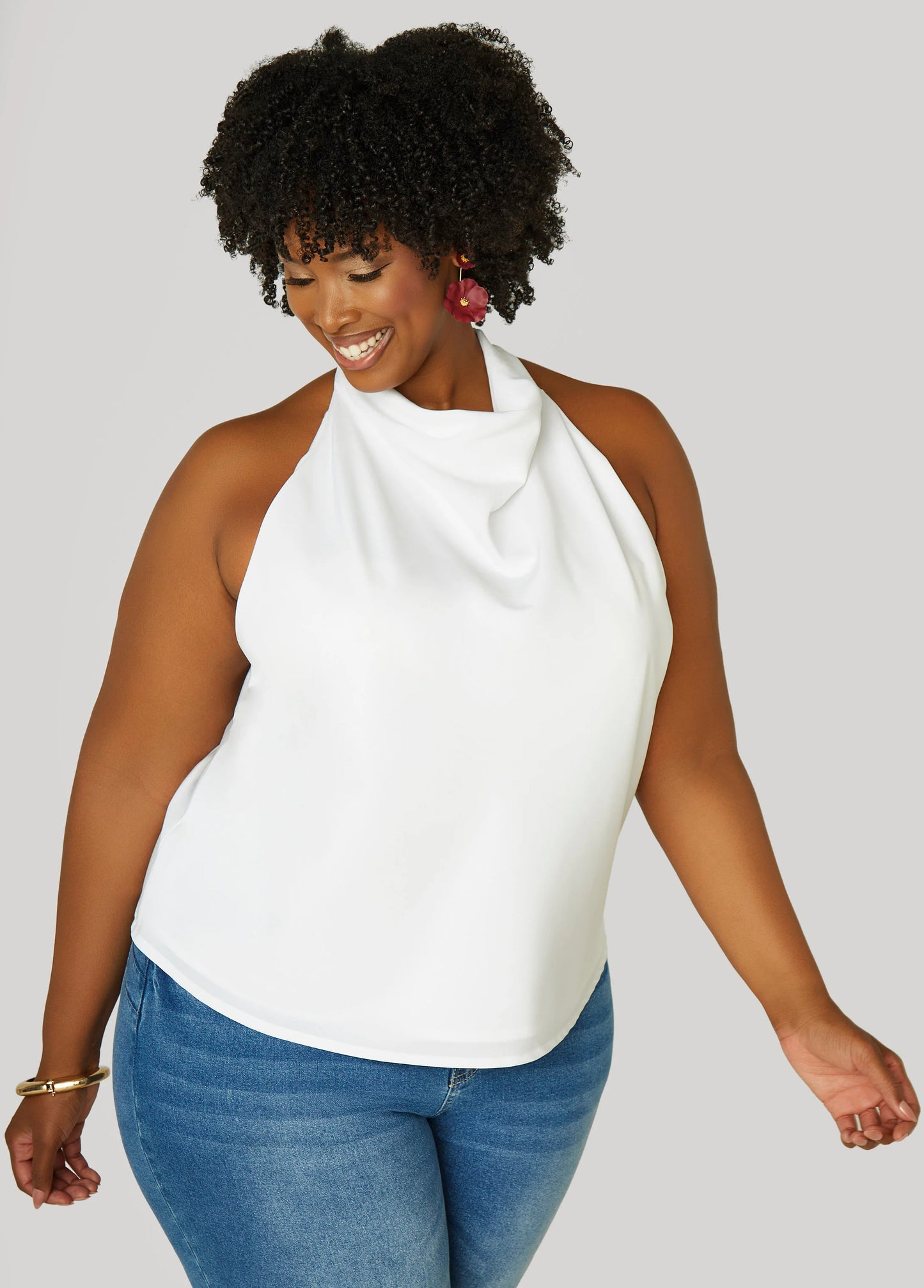 Satin Cowl Neck Top