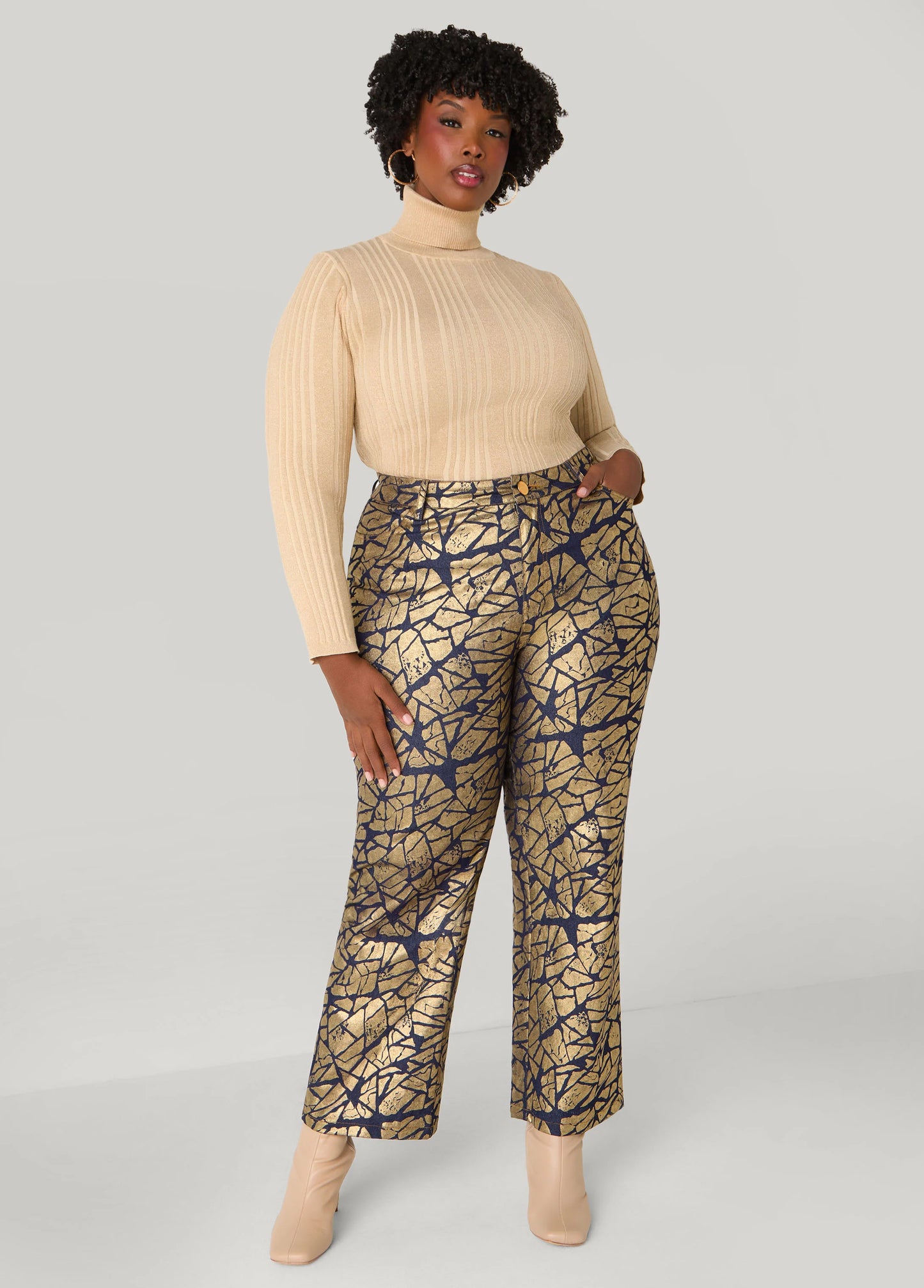Ribbed Lurex™ Turtleneck Sweater