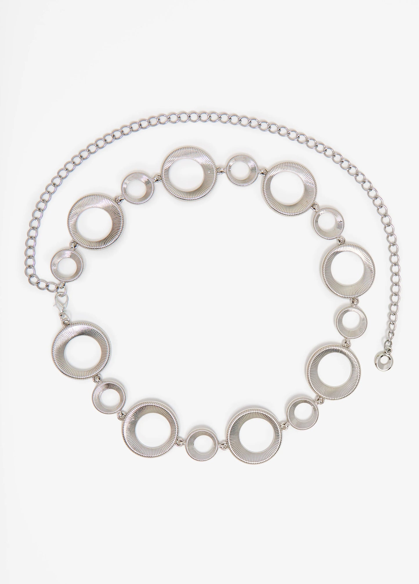 Silver Tone Ring Chain Belt