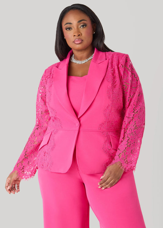 Lace Paneled Blazer