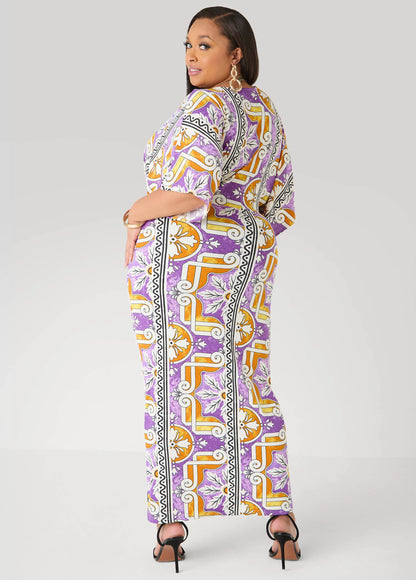 Tall Ruched Printed Maxi Bodycon Dress