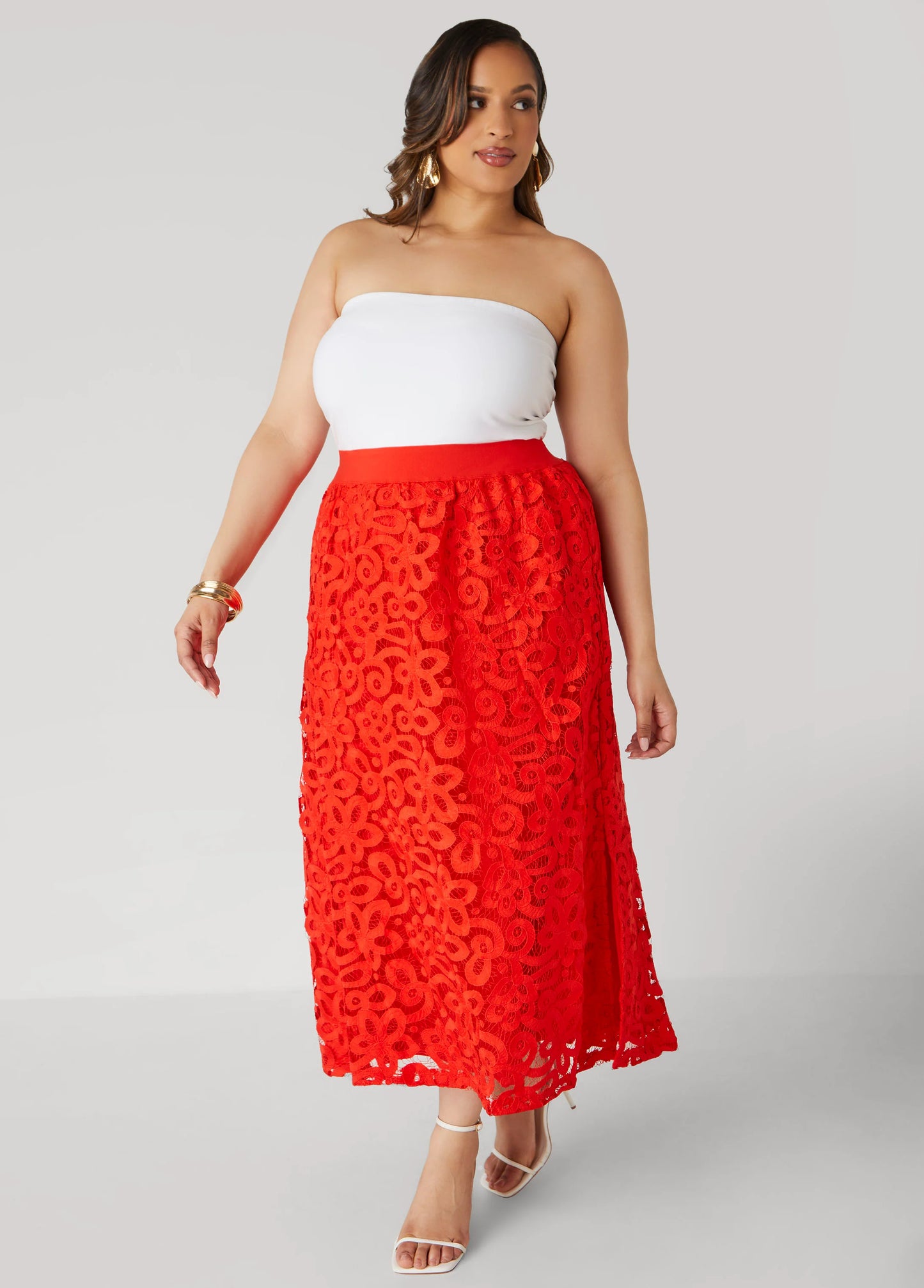 Corded Lace Maxi Skirt