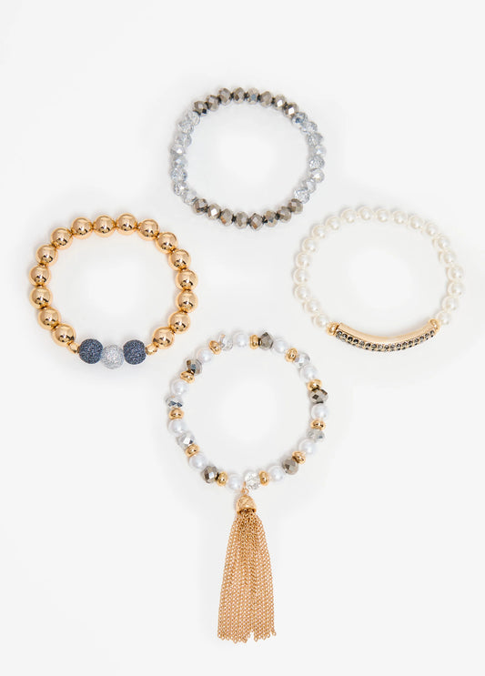 Set Of Four Beaded Bracelets
