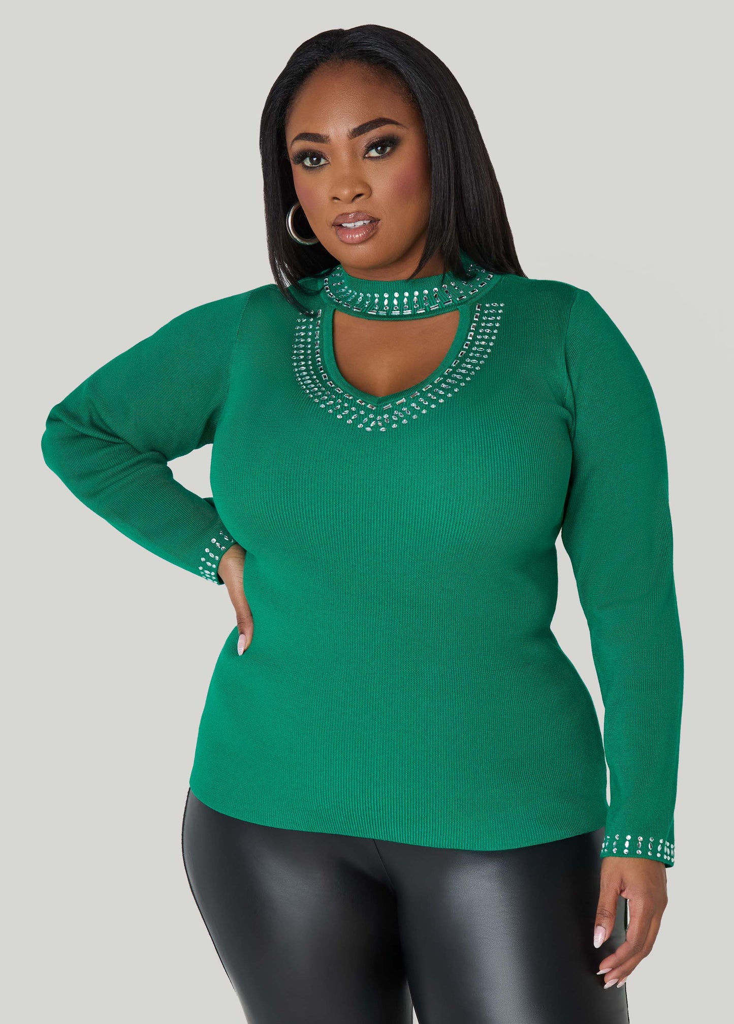 Crystal Cutout Sweater