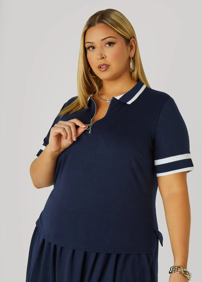 Zip Front Polo Shirt