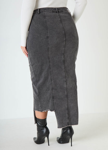 Sharkbite Denim Maxi Skirt