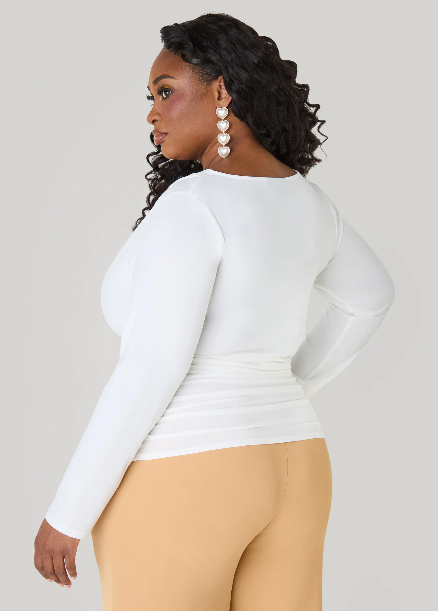 Cowl Neck Ruched Top