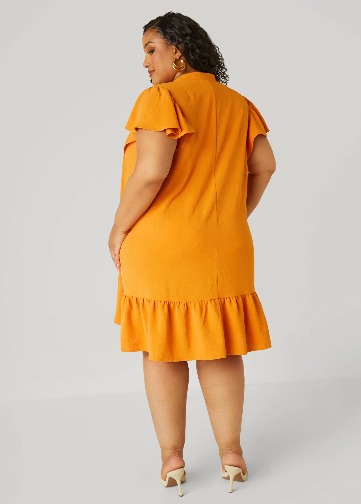 Flounced Pleated Dress