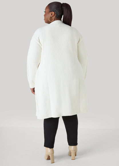 Faux Pearl Chenille Cardigan