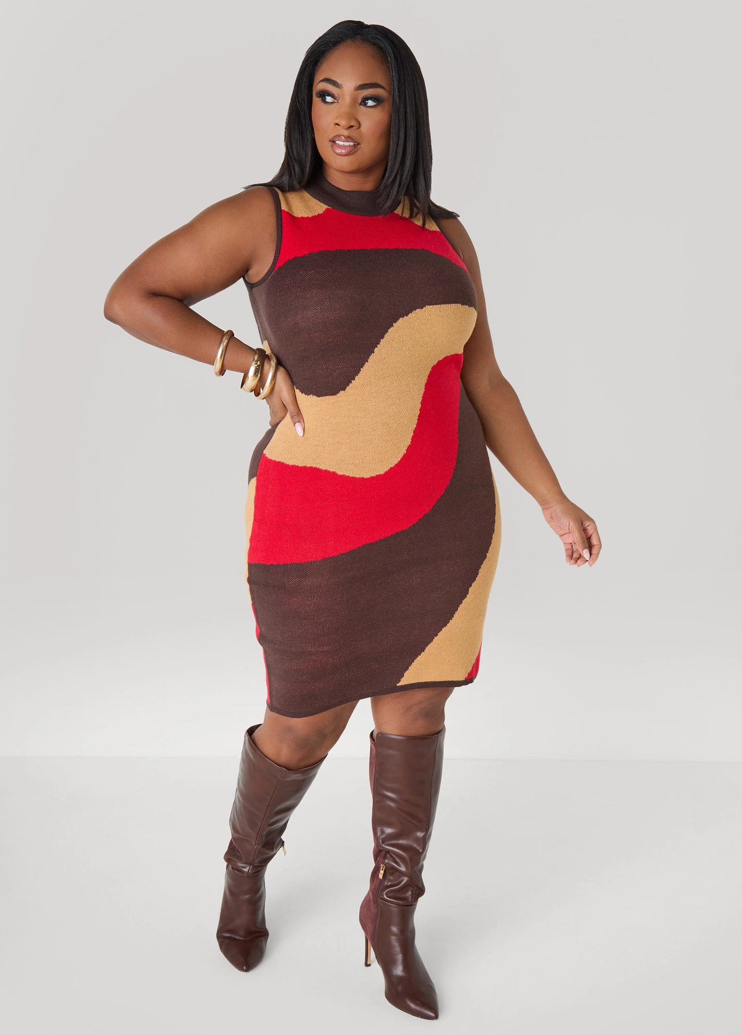 Colorblock Sweater Dress