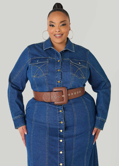 Quilted Faux Leather Belt