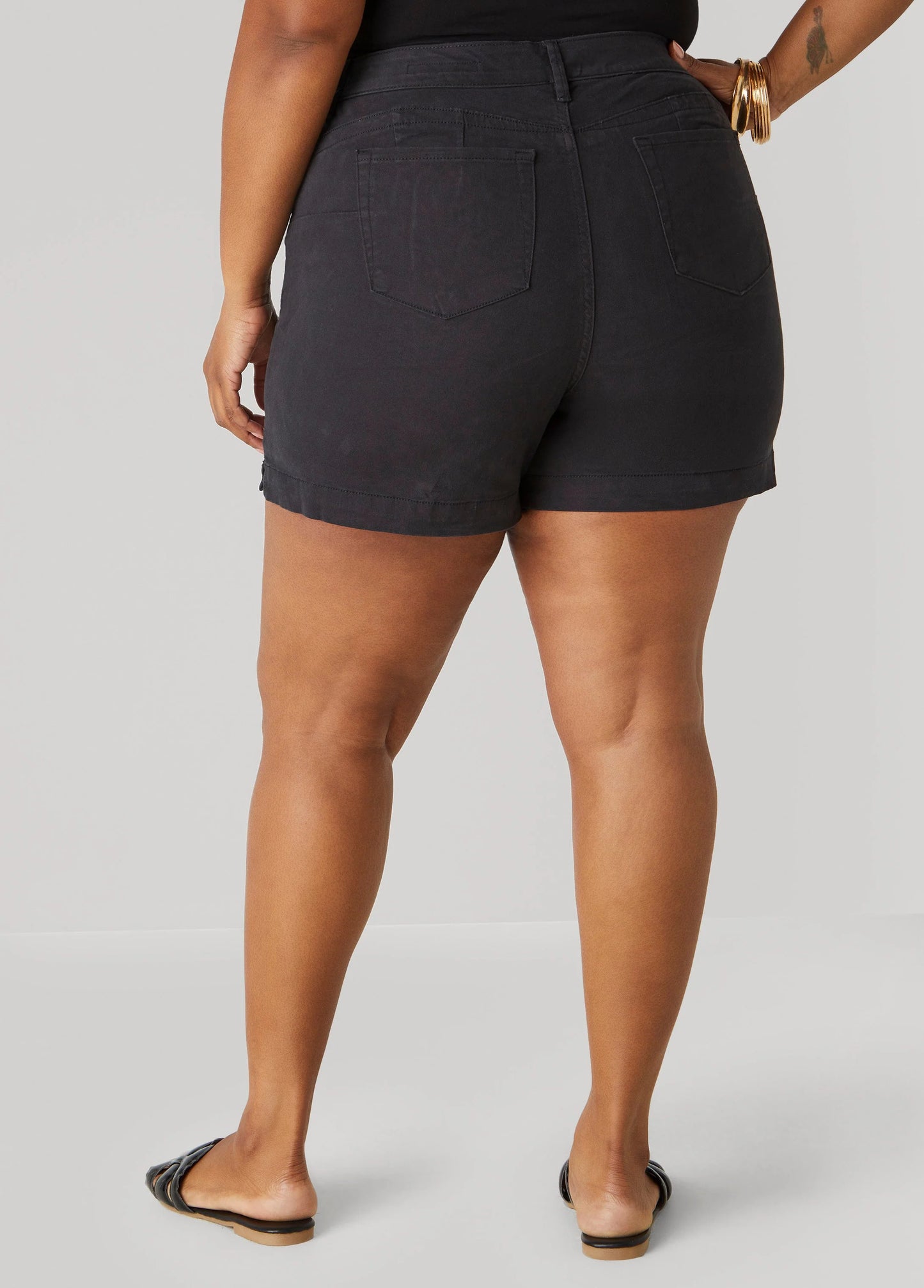 Mid Rise Denim Shorts
