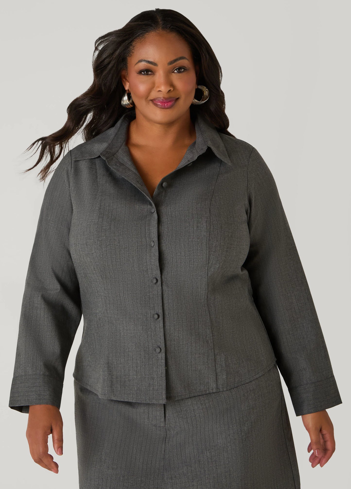 Collared Pinstriped Shirt