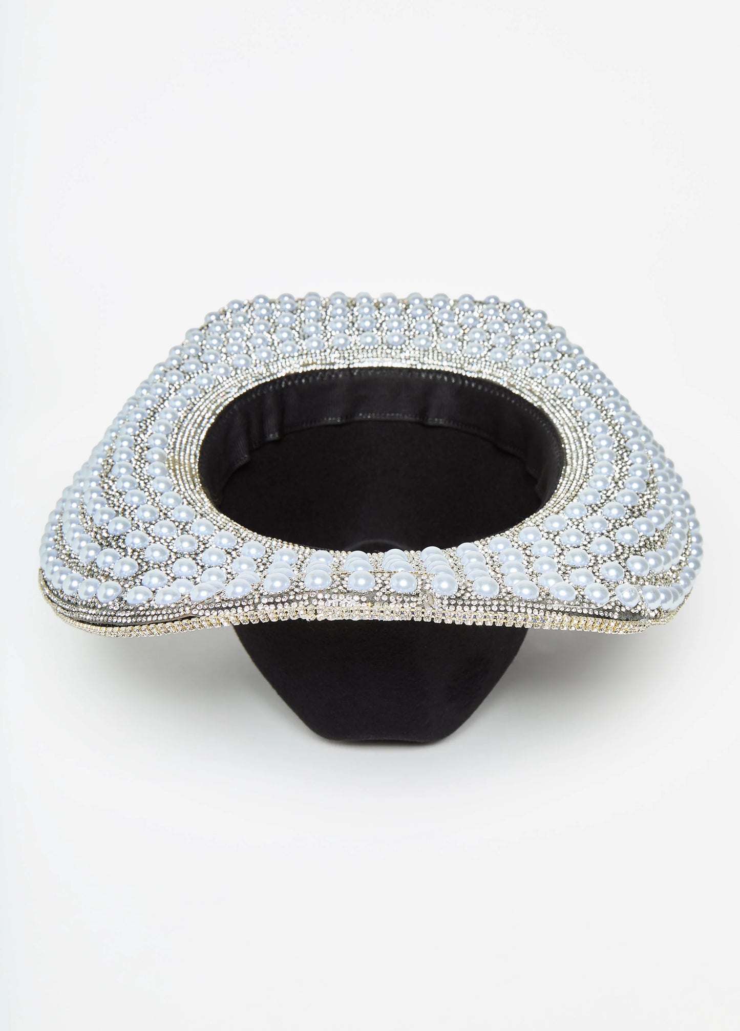 Faux Pearl And Crystal Cowboy Hat