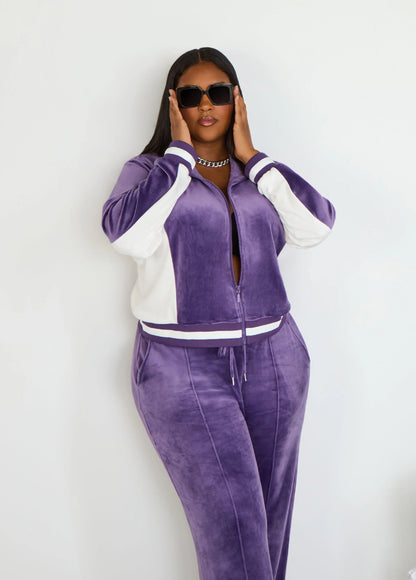 Two Tone Velour Track Jacket