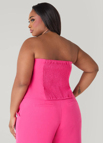 Strapless Lace Paneled Bustier