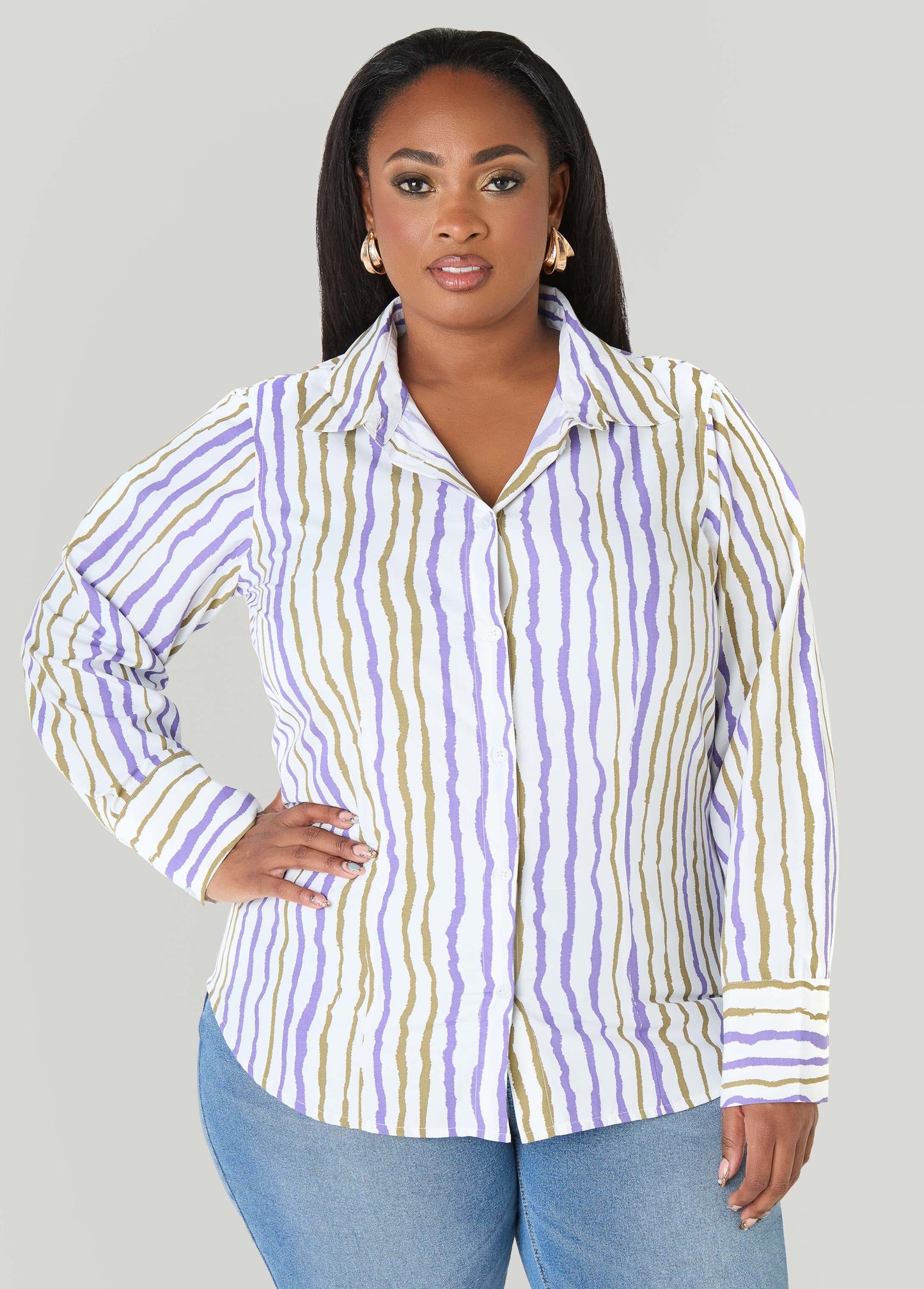 Tall Striped Collared Shirt