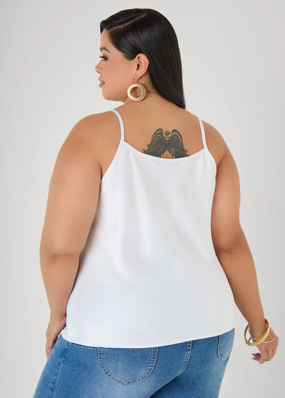 Chain Trimmed Satin Cami