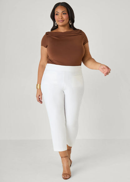 Ruched Cowl Neck Top