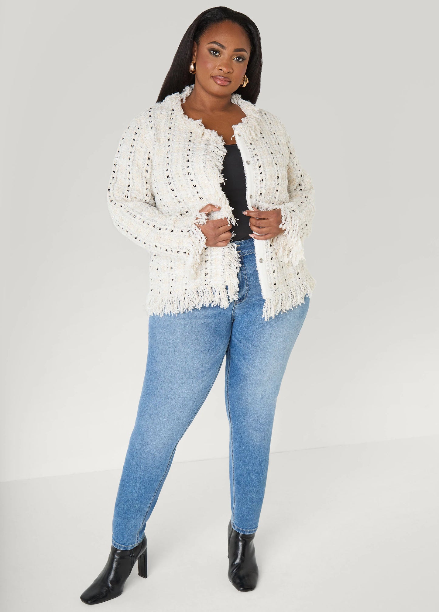 Frayed Boucle Jacket