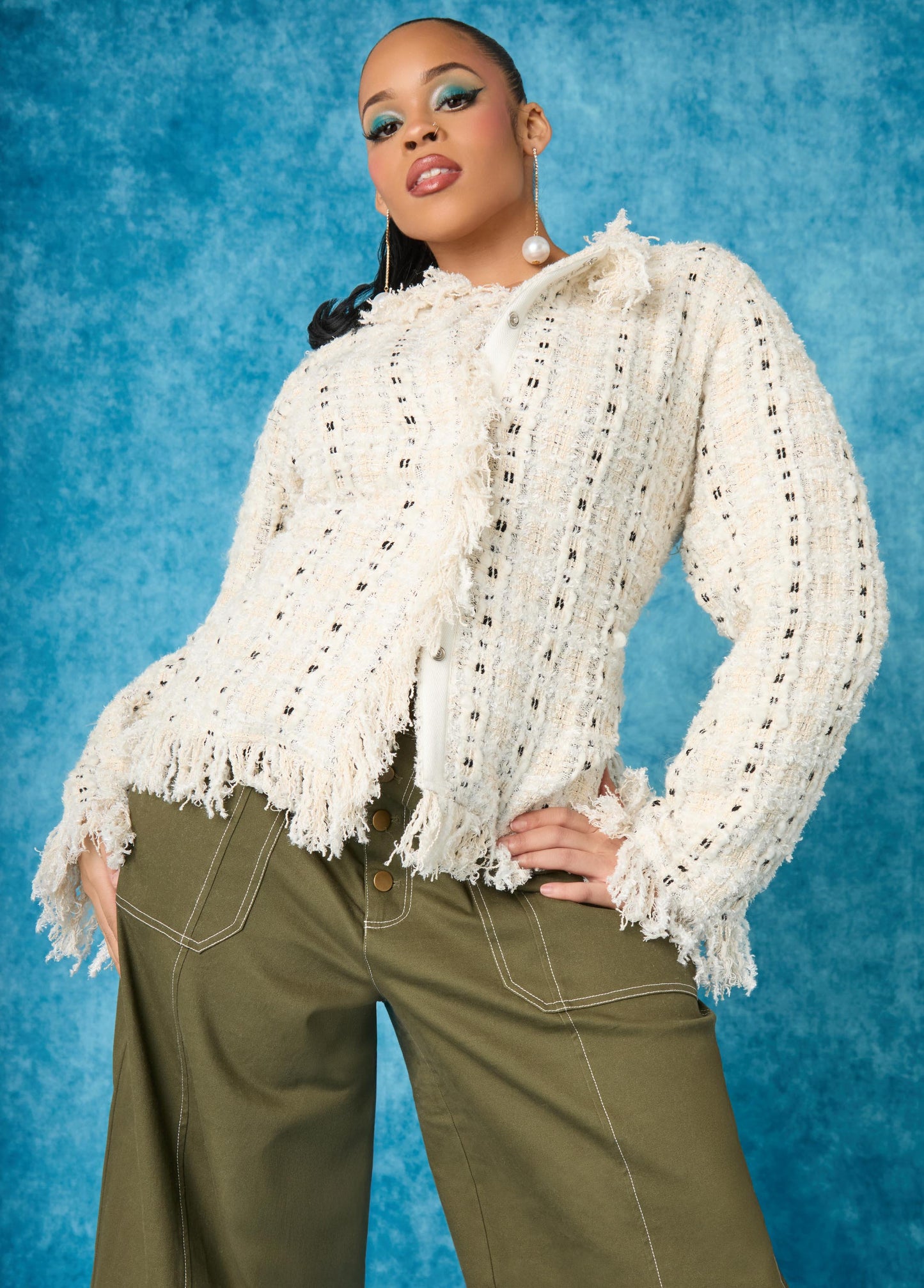 Frayed Boucle Jacket